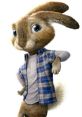 E.B. from "Hop," a playful bunny in a plaid shirt, showcasing his charming personality and vibrant character design.