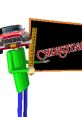 Colorful character in a green shirt holding a chalkboard displaying “Christine's Basics” with a vintage car on top.