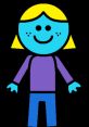 Cheerful blue character Kathy from ToddWorld, featuring blonde hair and a purple shirt, ready for fun adventures.