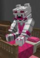 Funtime Foxy from The Oddities Roleplay sitting on a pink bed, showcasing a playful and whimsical design in-game.