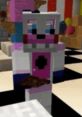 Funtime Freddy from The Oddities Roleplay, holding a plate of treats in a vibrant arcade environment.