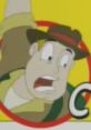 Animated character from "The Adventures Of Cliff Hanger Announcer (Version 2)" with a surprised expression on a yellow background.