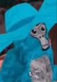 Echo trolling character in a blue outfit, showcasing a quirky design with playful expression and unique features.