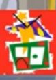 Colorful abstract design featuring geometric shapes and a star, perfect for a creative simulator interface.