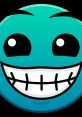 Happy blue cartoon face with a wide grin, embodying excitement and fun. Perfect for "Steam in the Engine!" themes.