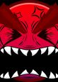 Angry red monster face with sharp teeth and fierce eyes, embodying the concept of "Angle in the Shape!" for dynamic design.