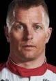 Kimi Raikkonen with focused expression, showcasing his competitive spirit and iconic racing suit.