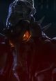 Ridley from SSBU, showcasing menacing features, showcasing dark colors and fiery eyes, ready for battle.