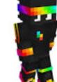 Colorful ninja character in a black outfit, designed for a vibrant gaming aesthetic or a creative project.
