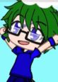 Aaronson A 13 year old anime charter whos is half sayain half human but has a voice of a teenager and he is nice but