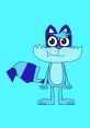 Vana Raccoon character design featuring a blue raccoon with mischievous eyes and a playful expression against a bright background.