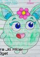 Colorful drawing of Sprout from Sunny Bunnies, featuring a green character with a pink flower on its head and big blue eyes.
