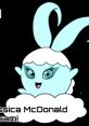Cumula from Sunny Bunnies, a cheerful blue character with fluffy features and playful expression against a black background.