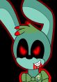 Evil Nox character with red glowing eyes, mischievous grin, and vivid design against a dark background.