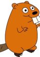 A cheerful cartoon beaver character with large front teeth and orange fur, embodying the essence of the "Beaver Boy" theme.
