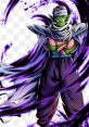 Dynamic character design of a green-skinned warrior in purple energy swirls, embodying a powerful anime presence.