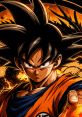 Goku in his iconic orange gi, showcasing determination and strength against a fiery backdrop. Perfect for Dragon Ball fans.