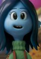Ruby Gillman, a blue animated character with green sweater, showcasing curiosity and charm in vibrant surroundings.