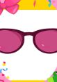 Bright pink sunglasses surrounded by colorful decorations, capturing the fun spirit of Dipsy from Teletubbies.