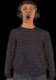 Principal of the Thing from Baldi's Basics, expressing a startled reaction while wearing headphones.