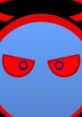 Stylized blue face with red accents and piercing eyes, representing a unique graphic design concept.