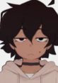 Character Peej with tousled dark hair and a relaxed expression, wearing a hoodie and choker, embodies a laid-back vibe.
