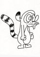 Dwight the Prehistoric Mongoose Lemur from the Mario and Luigi Show, depicted in a simple black and white cartoon style.