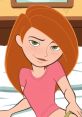 Kimberly Ann Possible in a pink shirt, showcasing her confident smile while lounging on a bed, ready for adventure.