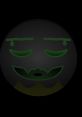 Expressionless face with green accents and a dark background, conveying a surreal or eerie emotion. Ideal for creative projects.