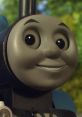 Close-up of Thomas the Tank Engine, showcasing his friendly face from the CGI era in the US dub voiced by Martin T. Sherman.