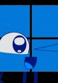 Happy blue character with big eyes and a playful smile, representing the fun and creativity of Folf.