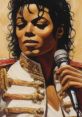 Michael Jackson passionately singing "Smooth Criminal," in a striking performance with a microphone and stylish outfit.