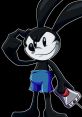 Oswald the Lucky Rabbit, character from Epic Mickey 2, striking a confident pose with a game controller in hand.