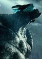 Epic Leatherback-inspired creature roaring amidst a stormy backdrop, showcasing its powerful presence and textured skin.