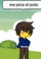 Character from Kiroanimationsfinaldefinitivo expressing humor with the phrase "me pica el poto" in a playful landscape.