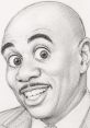 Sketch of a smiling man with a bald head, showcasing expressive eyes and a joyful demeanor, capturing a lively personality.