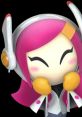 Cheerful character with pink hair and headphones, embracing a playful pose, representing 67 Susie’s vibrant personality.
