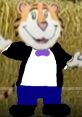 Tempo The Tiger in a playful pose, dressed in a tuxedo with a purple bow tie, brightening the scene. Fun cartoon character!
