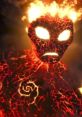 Fiery humanoid figure with molten lava skin and glowing eyes, representing power and intensity in a fiery environment.