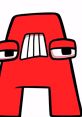 Red character with a stylized A shape, featuring a playful expression, emphasizing fun and creativity in designs.