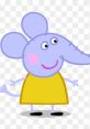 Emily Elephant from Peppa Pig, wearing a yellow dress and smiling, is a beloved friend in the show.