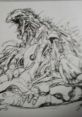 Monstrous figure with intricate details, showcasing horror elements from the dark fantasy world of Berserk.