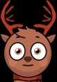 Cute cartoon character with antlers, resembling William from Abgerny, displaying big eyes and a friendly expression.