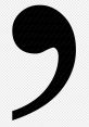Stylish black comma symbol on a transparent background, representing punctuation and clarity in writing and grammar.