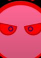 Chthonic-Dreadful character design featuring an ominous face with intense red and pink colors, symbolizing fear and power.