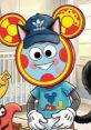 Vera Fuzaro character with playful design, wearing a cap and shirt, surrounded by colorful friends in a cozy setting.