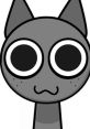 Cute cartoon of a mini gray cat with big eyes and a playful expression, perfect for animal lovers and children's art.