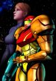 Samus Aran in her iconic Power Suit, facing a cosmic backdrop, showcasing strength and heroism in gaming.