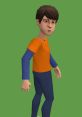 3D animated character wearing an orange and blue shirt, perfect for Roycetheweirdothepizzapizzafan voice fan videos.