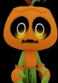 Gordy, the quirky pumpkin character, features large eyes and green accents, perfect for festive themes or gaming.